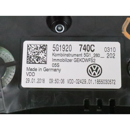 Bloc compteurs occasion VOLKSWAGEN GOLF VII Phase 2 - 1.0 TSI 110ch