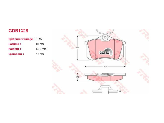Plaquettes TRW GDB1328
