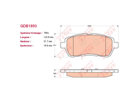 Plaquettes TRW GDB1893