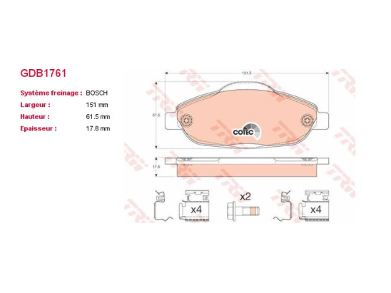 Plaquettes TRW GDB1761