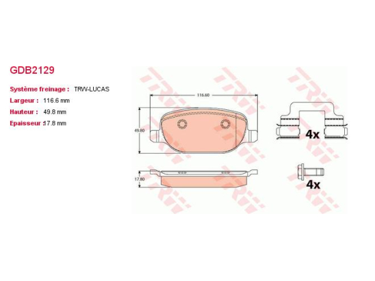 Plaquettes TRW GDB2129