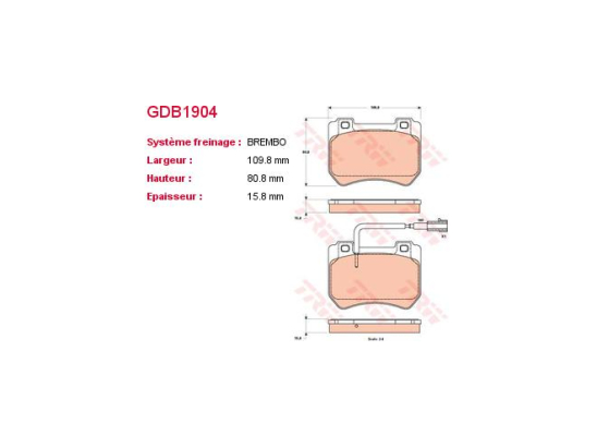 Plaquettes TRW GDB1904