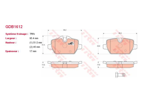 Plaquettes TRW GDB1612