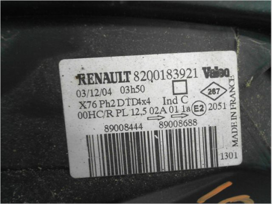 Phare droit occasion RENAULT KANGOO I Phase 2 - 1.9 DCI 8v 85ch