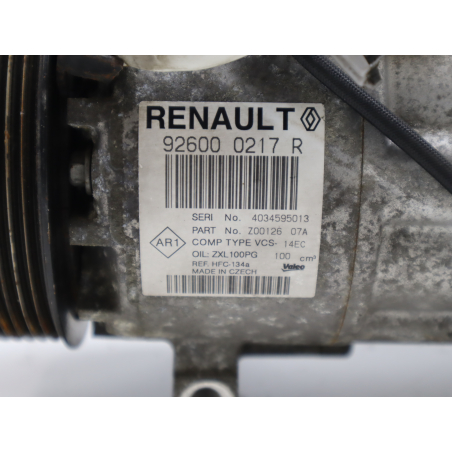 Compresseur air conditionne occasion RENAULT CAPTUR Phase 1 - 0.9 90 ch