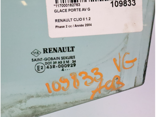 Glace porte av g occasion RENAULT CLIO II Phase 2 - 1.2