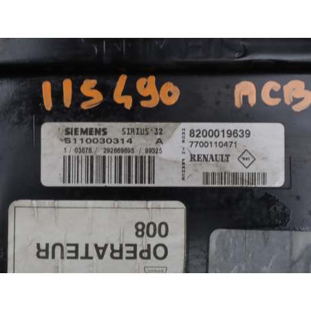 Calculateur moteur occasion RENAULT CLIO II Phase 1 - 1.4i 8v 75ch