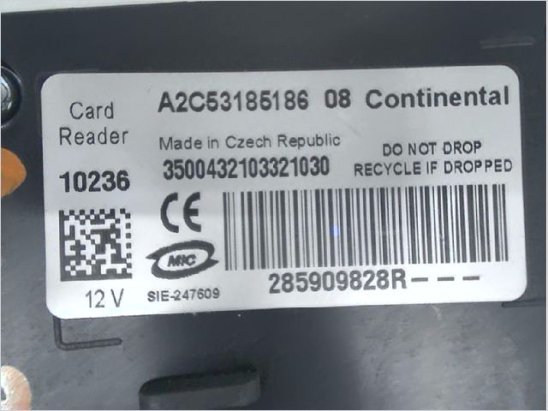 Lecteur de carte occasion RENAULT SCENIC III Phase 1 - 1.5 DCI 105ch