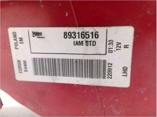 Feu arrière droit occasion OPEL CORSA IV Phase 1 - 1.2 TWINPORT 80ch