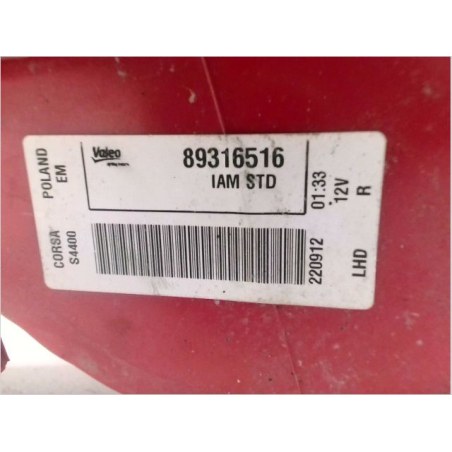 Feu arrière droit occasion OPEL CORSA IV Phase 1 - 1.2 TWINPORT 80ch