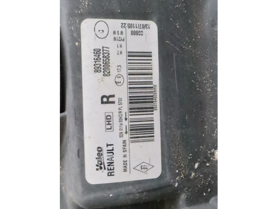 Phare droit occasion RENAULT MODUS Phase 2 - 1.2i 16v 75ch