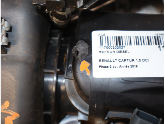 Moteur diesel occasion RENAULT CAPTUR Phase 2 - 1.5 DCI 110ch