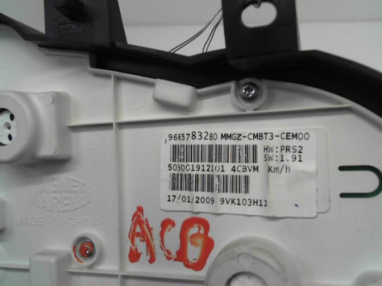 Bloc compteurs occasion PEUGEOT 206 + Phase 1 - 1.4 HDI 70ch