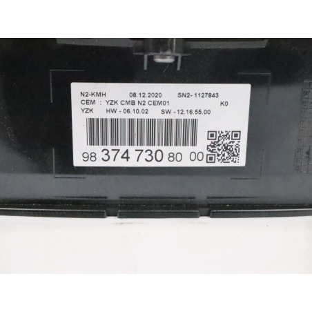 Bloc compteurs occasion PEUGEOT EXPERT III phase 1 - 2.0 BLUEHDI 120ch