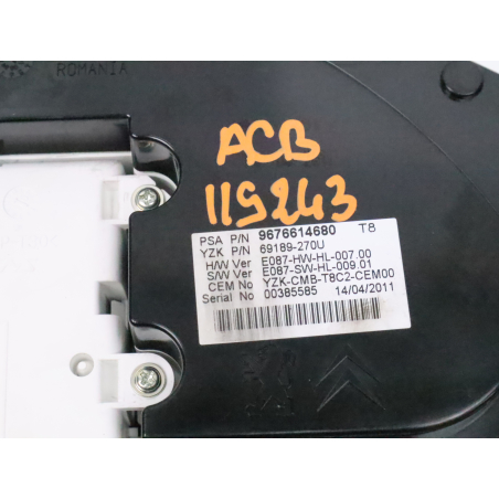 Bloc compteurs occasion PEUGEOT 3008 I Phase 1 - 2.0 HDI 163ch