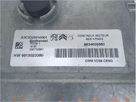 Kit serrures + antivol occasion PEUGEOT RIFTER Phase 1 - 1.2i PureTech 110ch