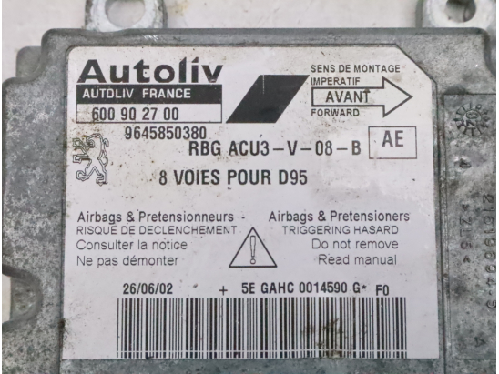 Boitier pyrotechnique occasion PEUGEOT 406 COUPE Phase 1 - 2.2 HDI 133ch
