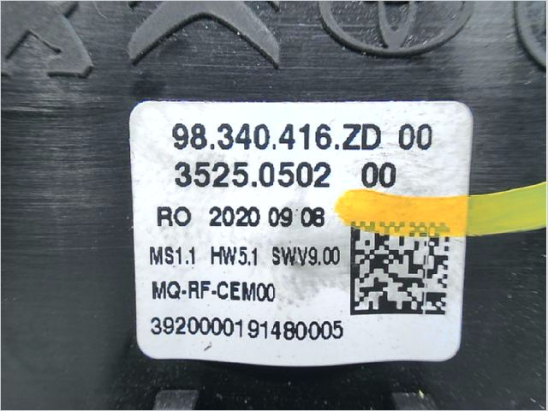 Commande de chauffage occasion PEUGEOT EXPERT III phase 1 - 2.0 HDI150 ch