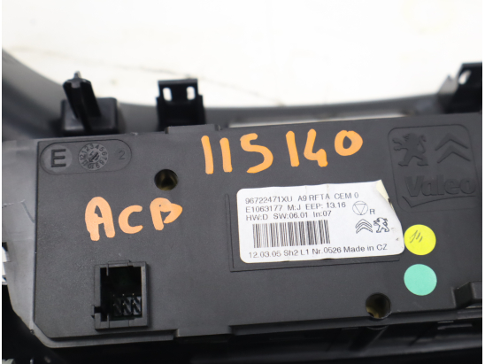 Commande de chauffage occasion PEUGEOT 208 Phase 1 - 1.6 E-HDI 92ch