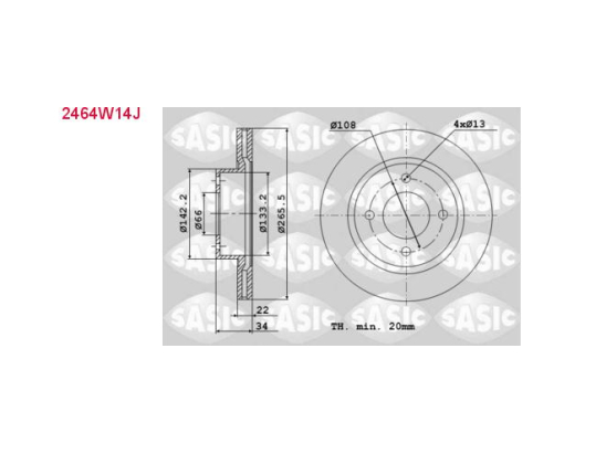 Jeu Disques Sasic 2464W14J