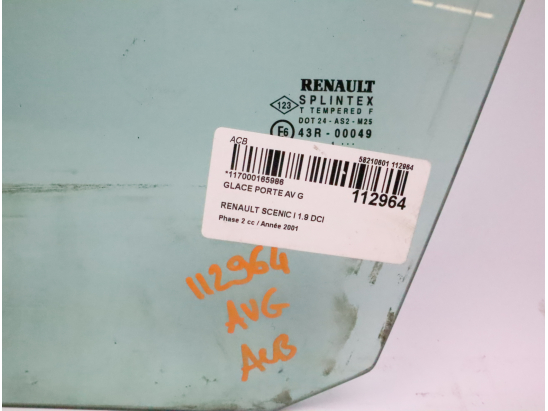 Glace porte av g occasion RENAULT MEGANE SCENIC I Phase 2 - 1.9 DCI