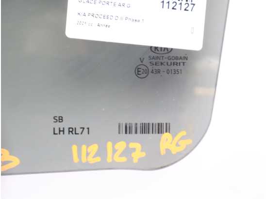 Glace porte ar g occasion KIA PROCEED D III Phase 1 - 1.5 T-GDi 160ch