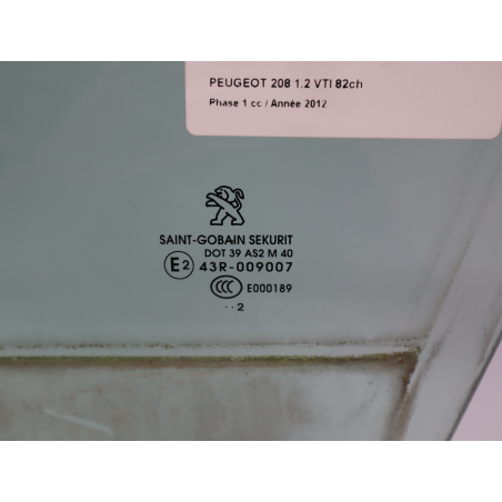 Glace porte av g occasion PEUGEOT 208 Phase 1 - 1.2 VTI 82ch