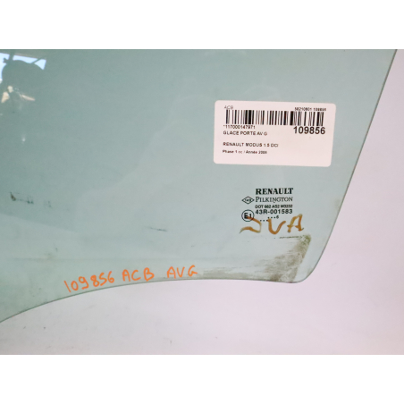 Glace porte av g occasion RENAULT MODUS Phase 1 - 1.5 DCI 85ch