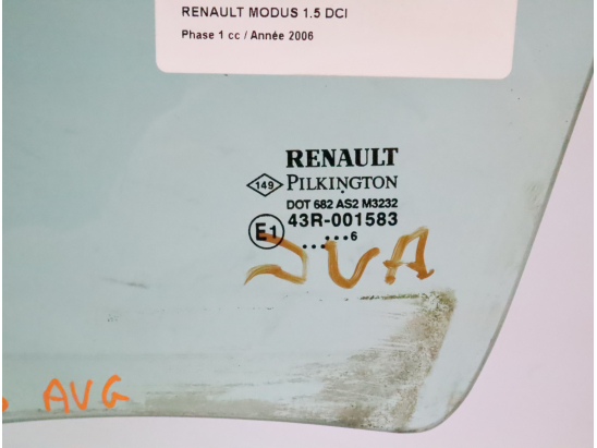 Glace porte av g occasion RENAULT MODUS Phase 1 - 1.5 DCI 85ch