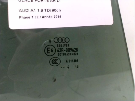 Glace porte ar d occasion AUDI A1 Phase 1 - 1.6 TDI 90ch