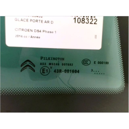 Glace porte ar d occasion CITROEN DS4 Phase 1 - 1.6 THP 160ch