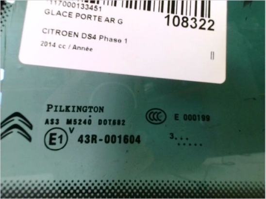Glace porte ar g occasion CITROEN DS4 Phase 1 - 1.6 THP 160ch