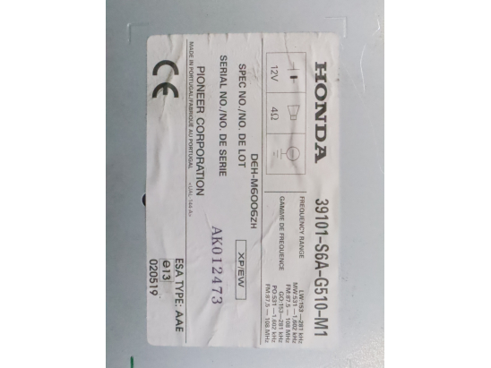 Autoradio occasion HONDA CIVIC VI Phase 1 - 1.7 CDTI 101ch