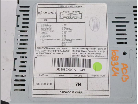 Autoradio occasion CHEVROLET AVEO I Phase 1 - 1.2i 16v