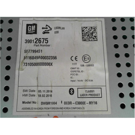 Autoradio occasion OPEL CORSA V Phase 1 - 1.3 CDTI 75ch