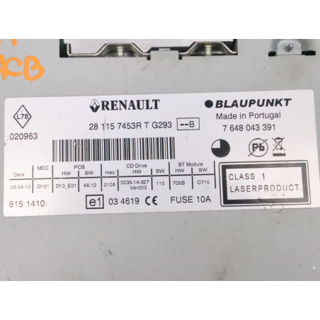 Autoradio occasion RENAULT CLIO III phase 2 ESTATE - 1.5 DCI 85ch