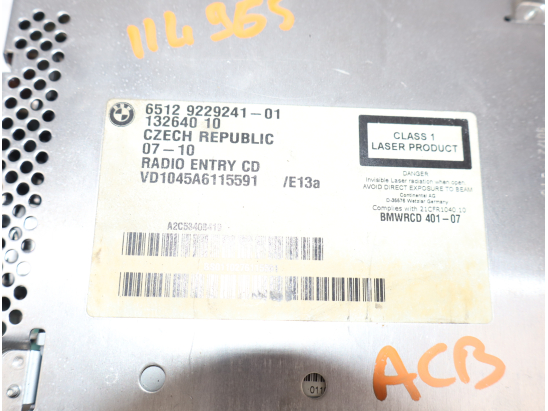 Autoradio occasion B.M.W. SERIE 1 I Phase 2 - 116D 115CH