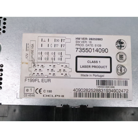 Autoradio occasion FIAT PUNTO EVO III Phase 1 - 1.3 MULTIJET 75ch