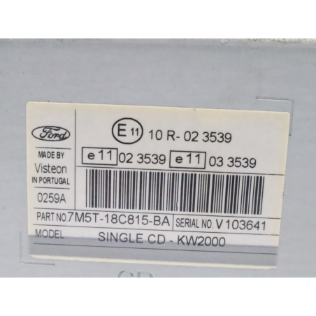 Autoradio occasion FORD FOCUS II Phase 1 BERLINE - 1.6 TDCI 110ch