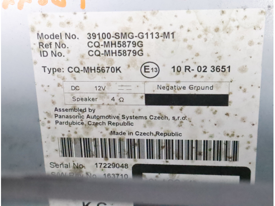 Autoradio occasion HONDA CIVIC VII phase 2 - 2.2i CDTi 140ch