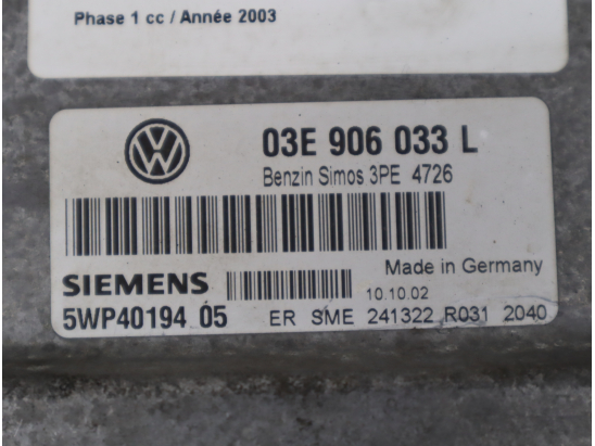 Calculateur moteur occasion VOLKSWAGEN POLO IV Phase 1 - 1.2 65ch