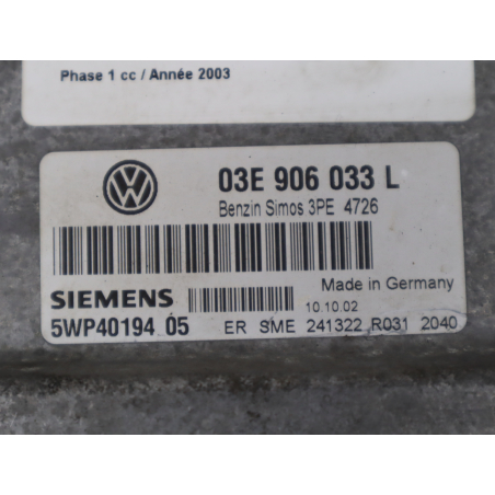 Calculateur moteur occasion VOLKSWAGEN POLO IV Phase 1 - 1.2 65ch