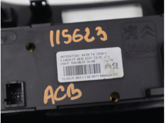 Commande de chauffage occasion PEUGEOT 2008 Phase 1 - 1.6 BlueHDI 100ch