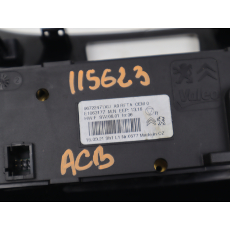 Commande de chauffage occasion PEUGEOT 2008 Phase 1 - 1.6 BlueHDI 100ch