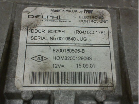 Calculateur moteur occasion RENAULT CLIO II Phase 2 - 1.5 DCI 65ch