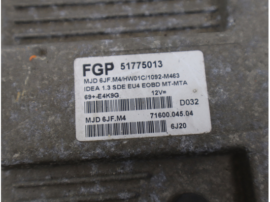 Calculateur moteur occasion FIAT IDEA Phase 1 - 1.3 DT MULTIJET 16v