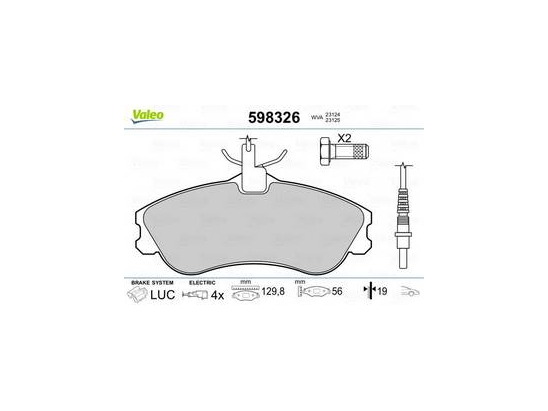 Plaquettes Valeo 598326