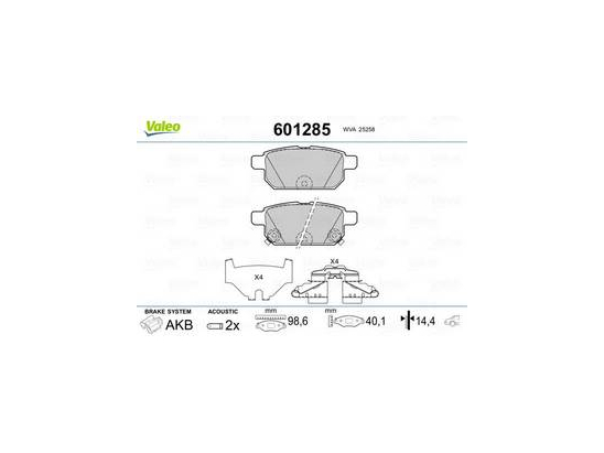 Plaquettes Valeo 601285