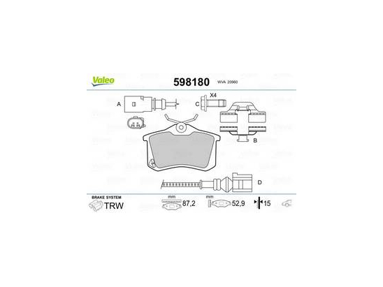 Plaquettes Valeo 598180