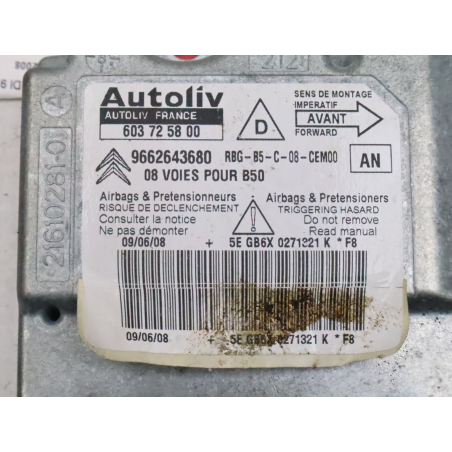 Boitier pyrotechnique occasion CITROEN C4 I Phase 2 - 1.6 HDI 92ch